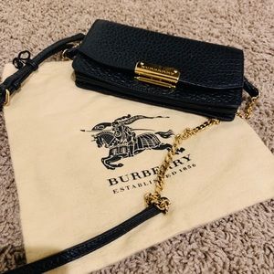 Burberry calfskin pebbled Leather Crossbody Bag